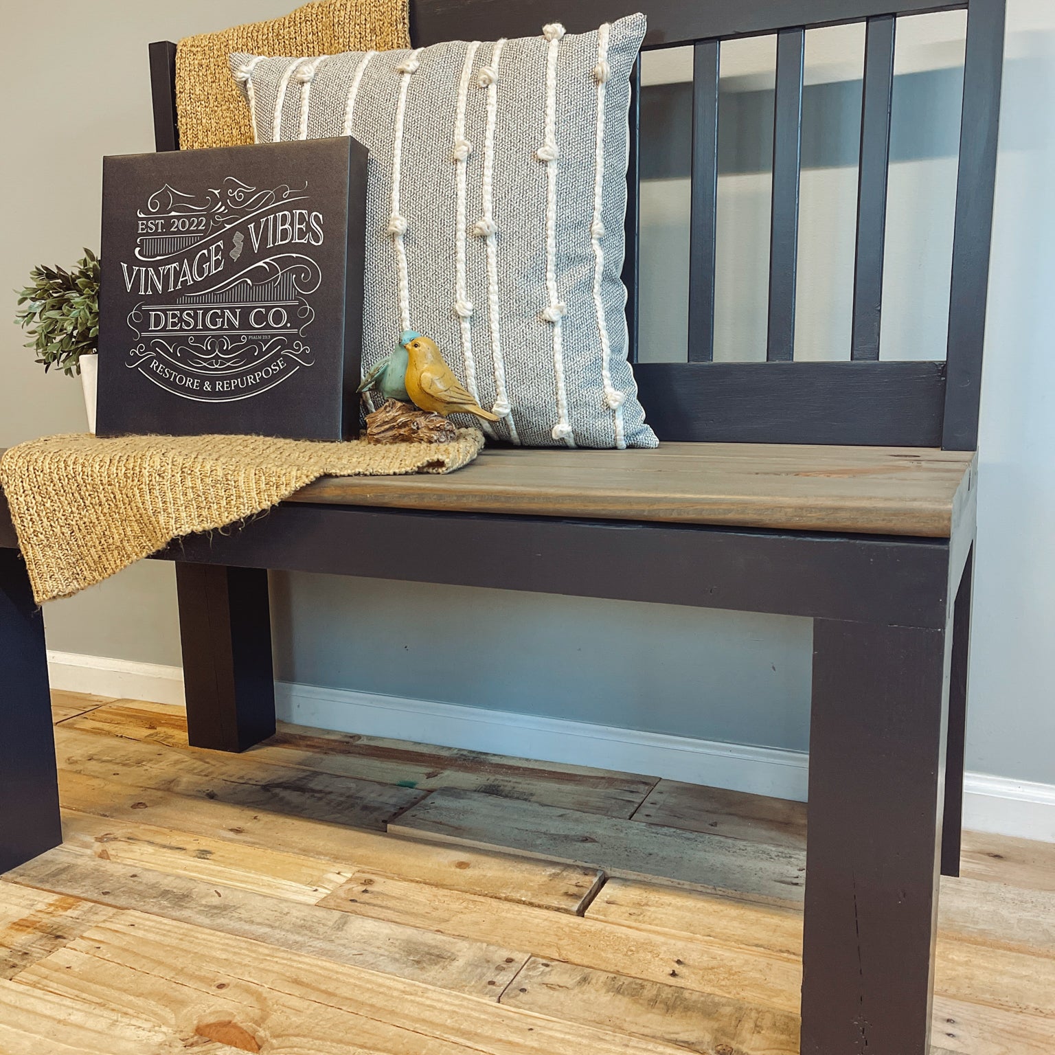 Twin Slat Headboard Bench
