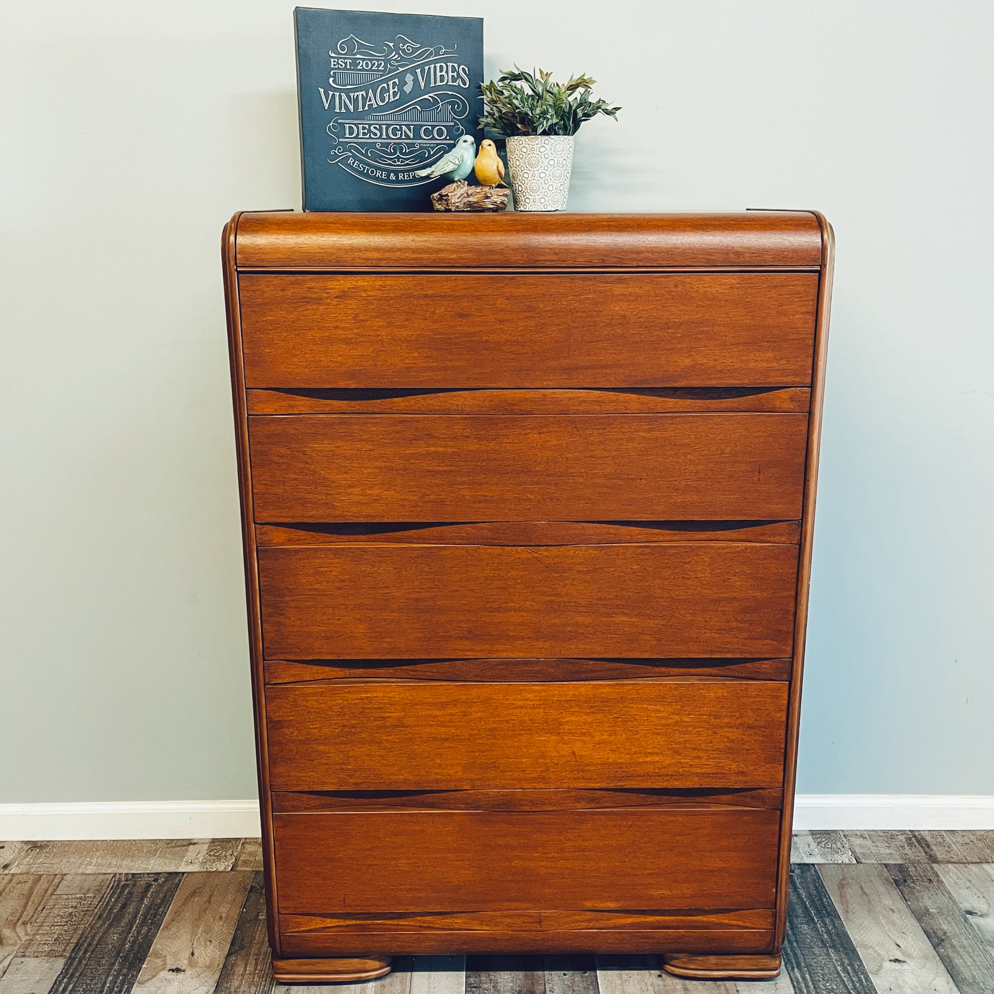 JB VanSciver Waterfall HighBoy 5-Drawer Dresser